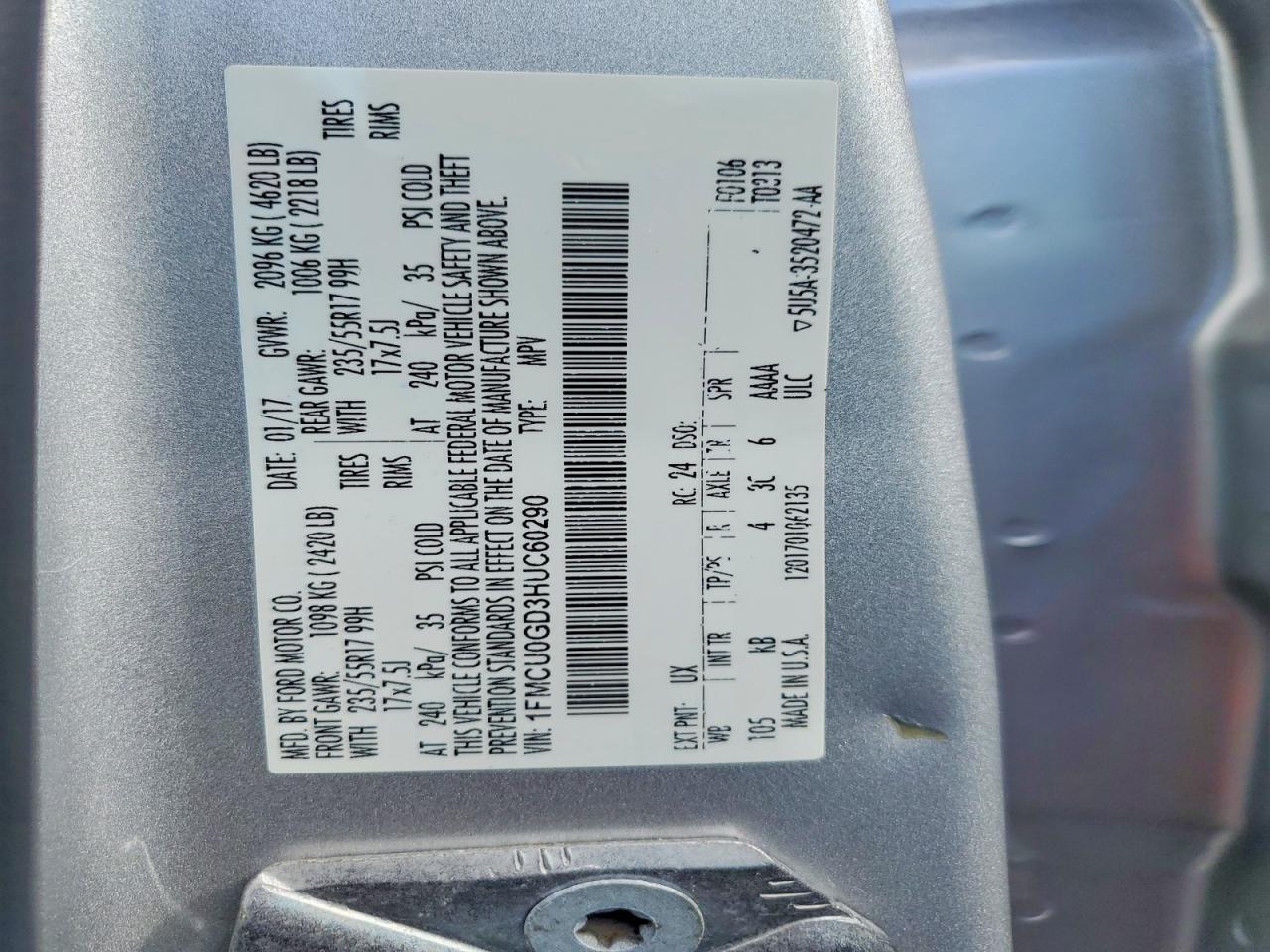 2017 FORD ESCAPE SE photo 13