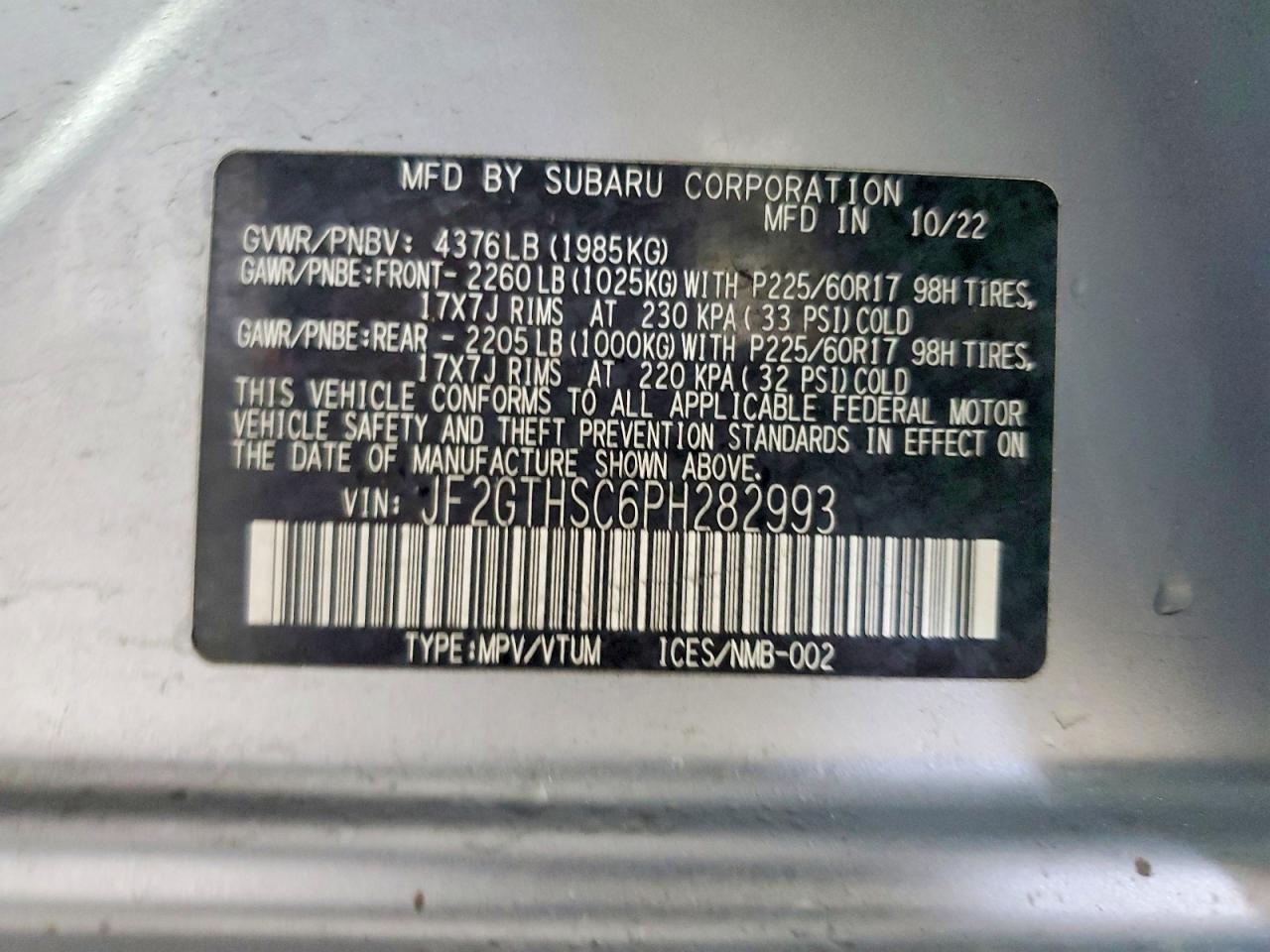 2023 SUBARU CROSSTREK SPORT photo 14