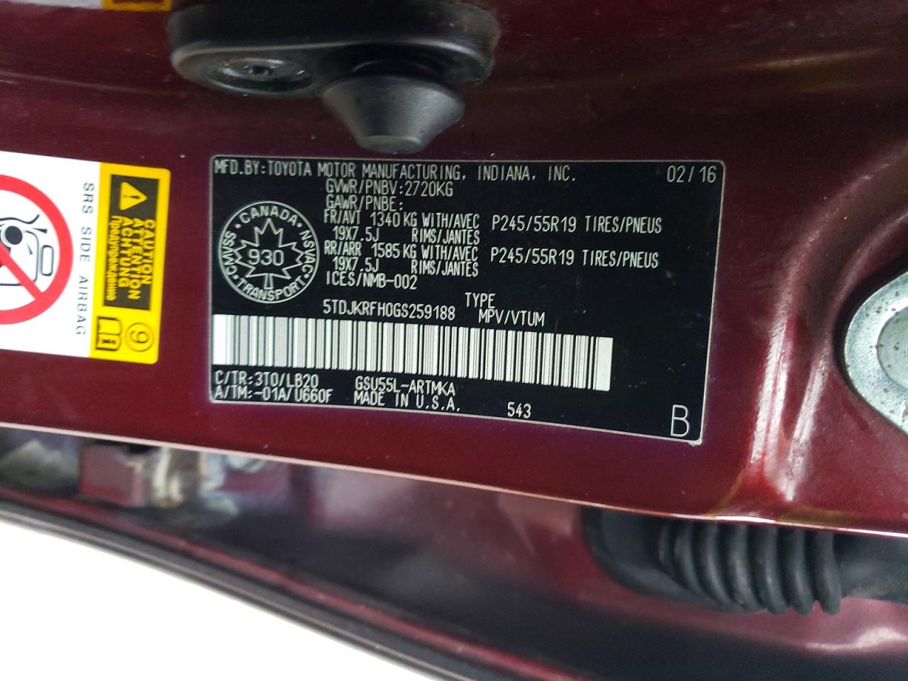 2016 TOYOTA HIGHLANDER XLE photo 14