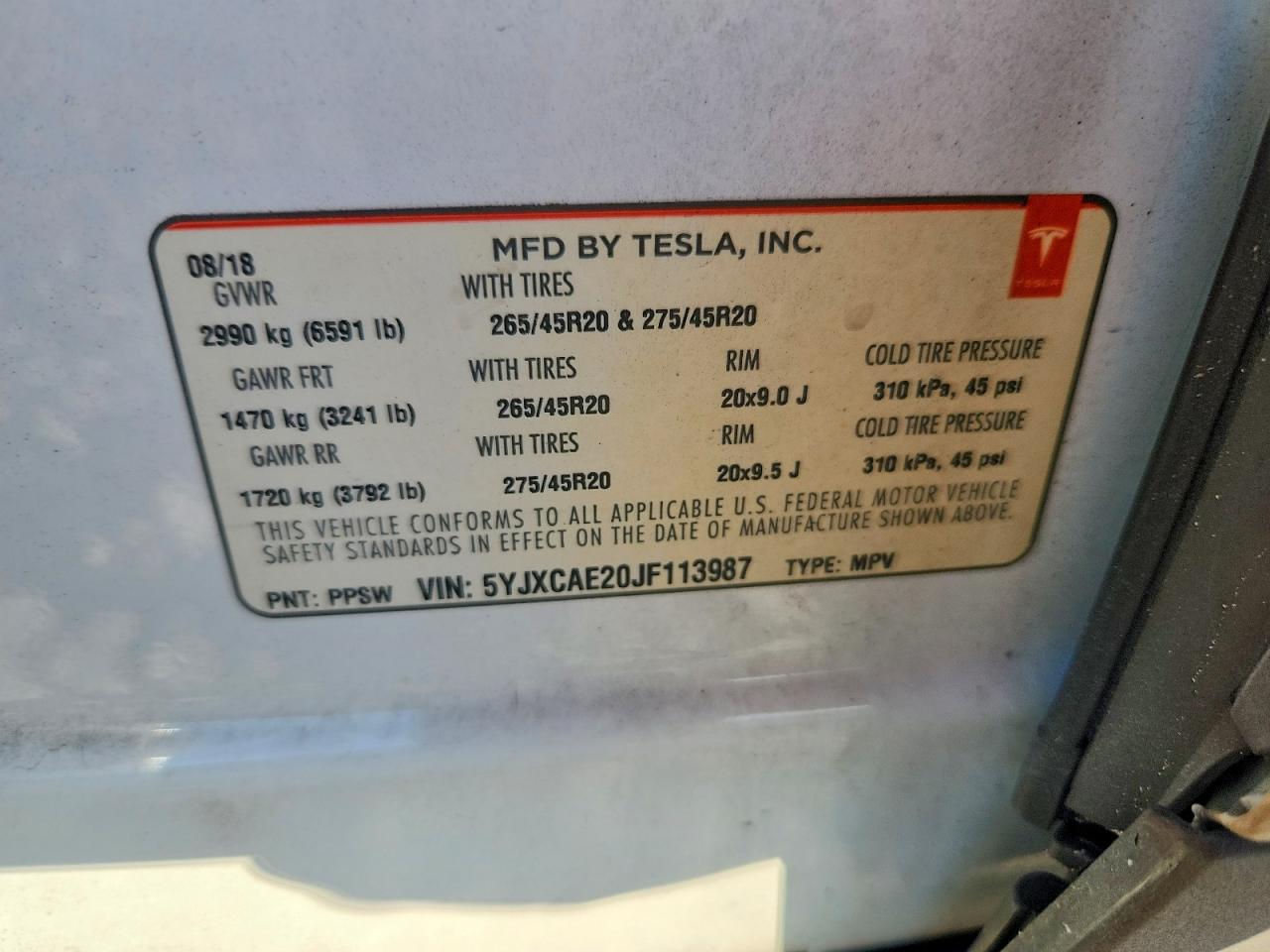 2018 TESLA MODEL X photo 14