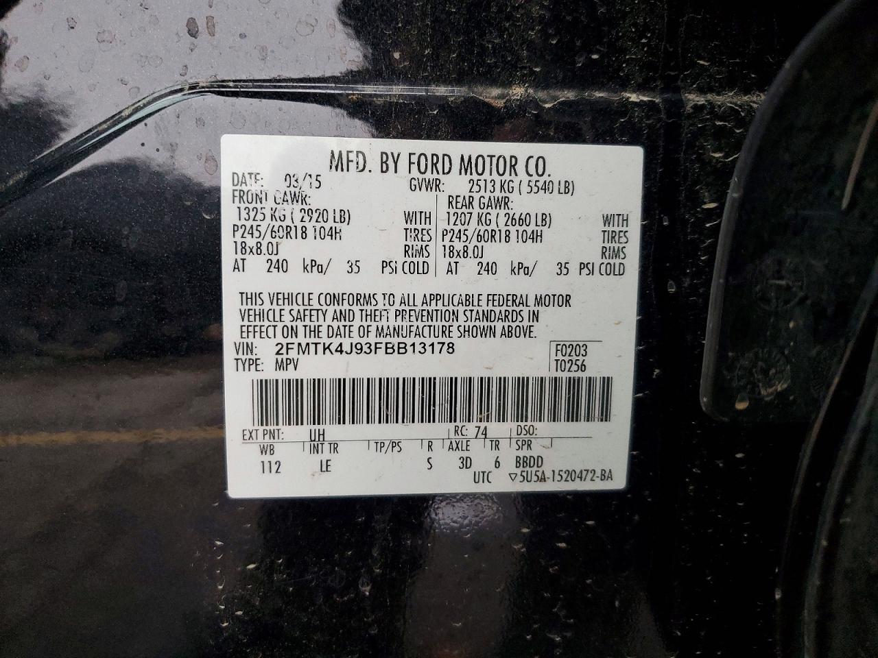 2015 FORD EDGE SEL photo 13