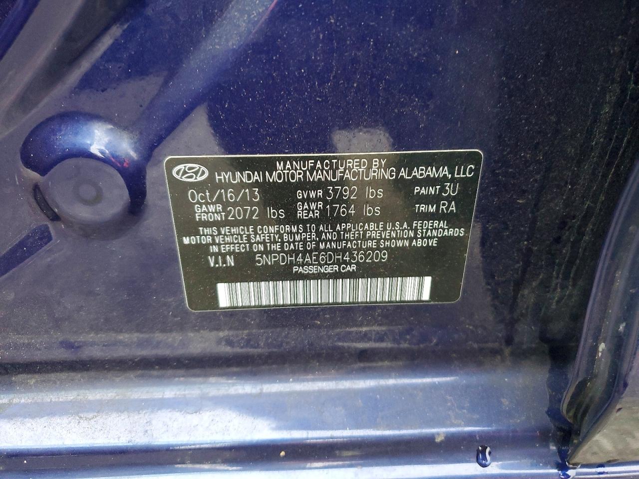 2013 HYUNDAI ELANTRA GLS photo 12