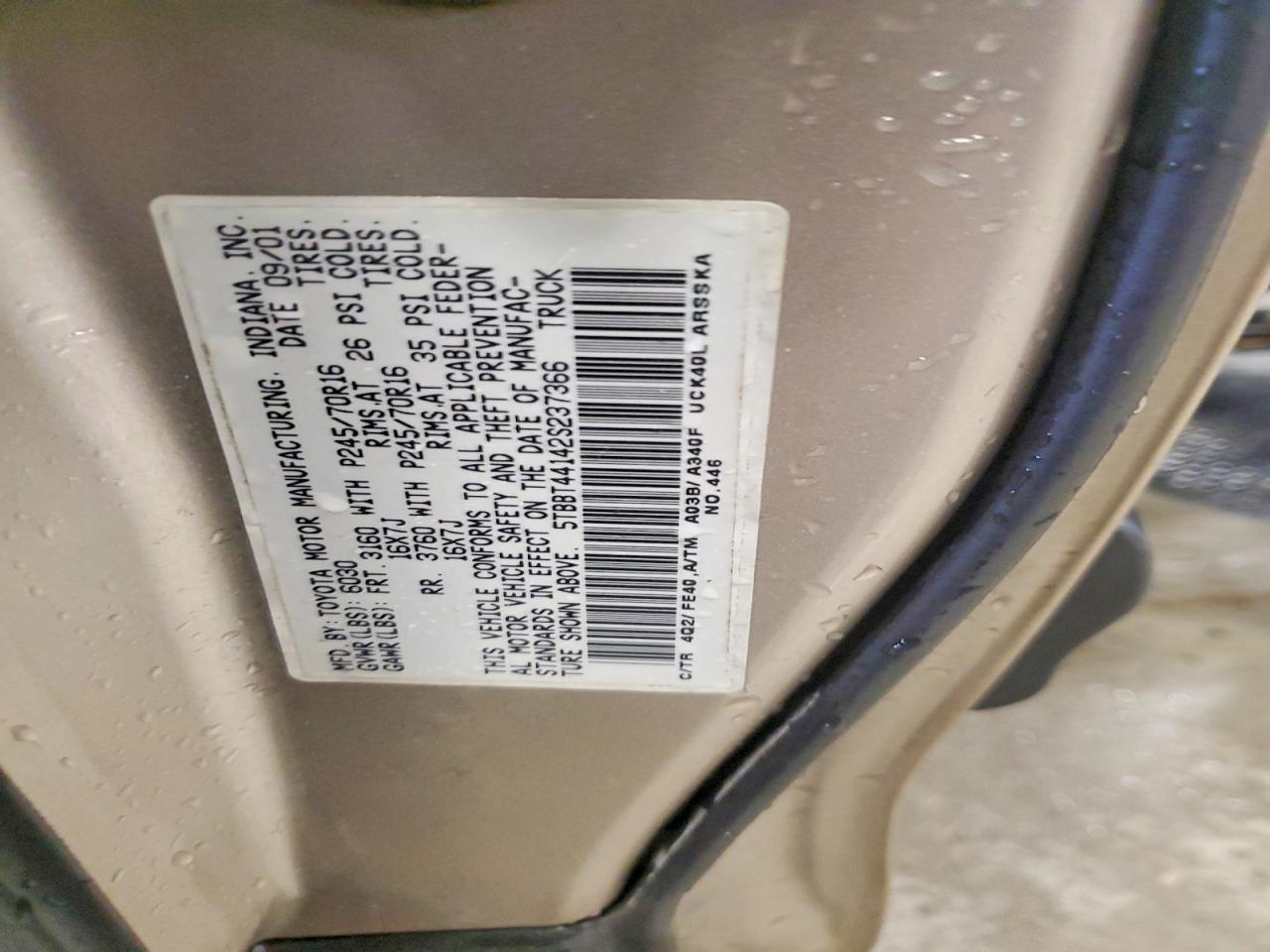 2002 TOYOTA TUNDRA ACCESS CAB photo 12