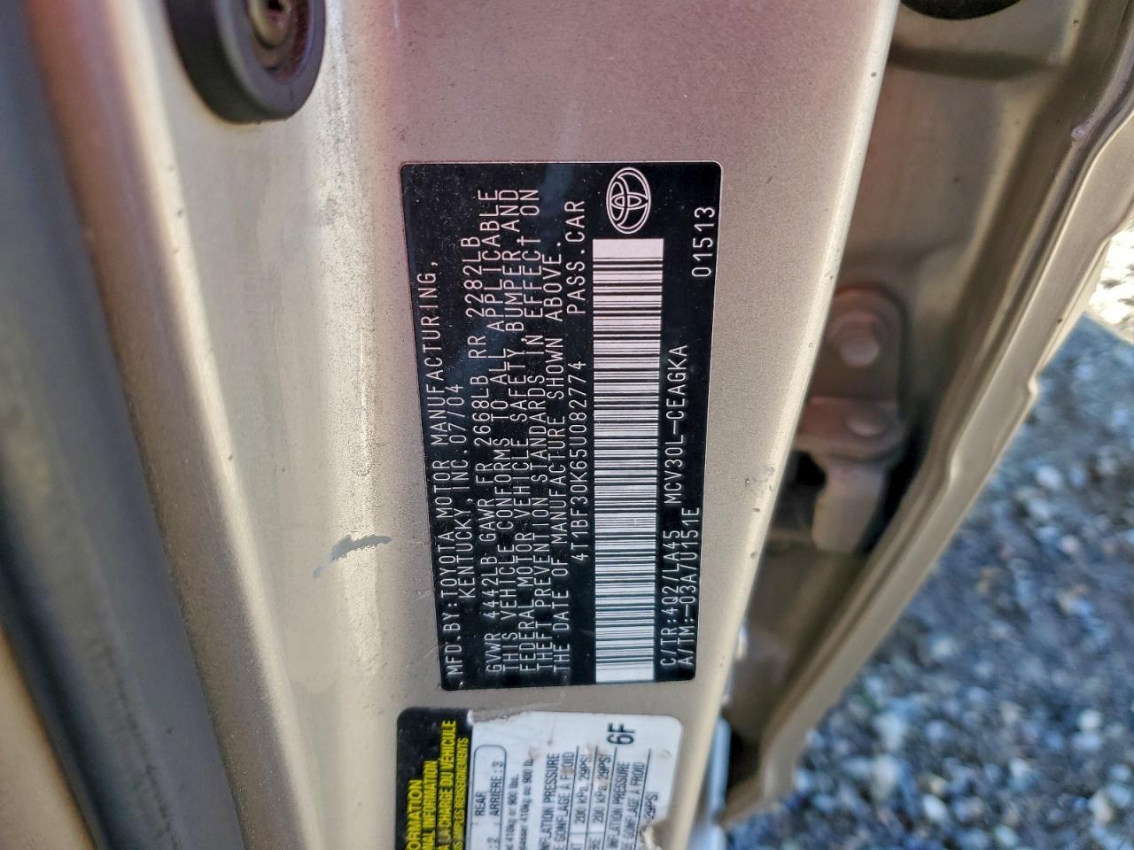 2005 TOYOTA CAMRY LE photo 12