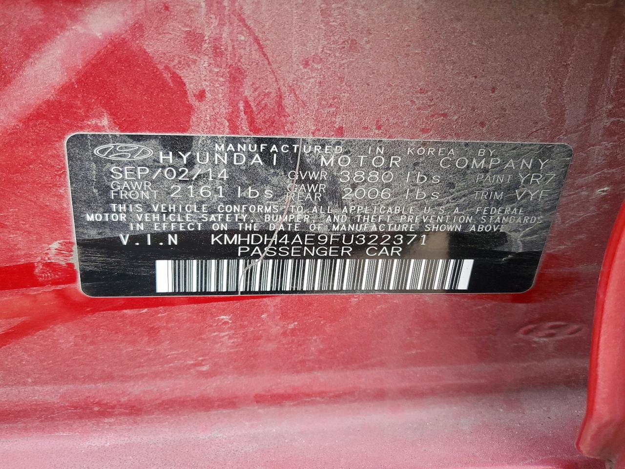 2015 HYUNDAI ELANTRA SE photo 12