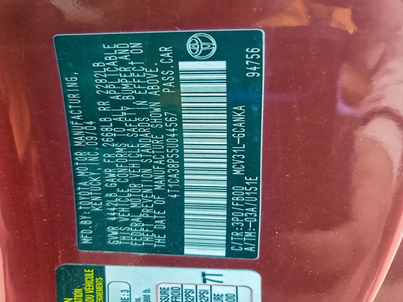 2005 TOYOTA CAMRY SOLARA SE photo 12