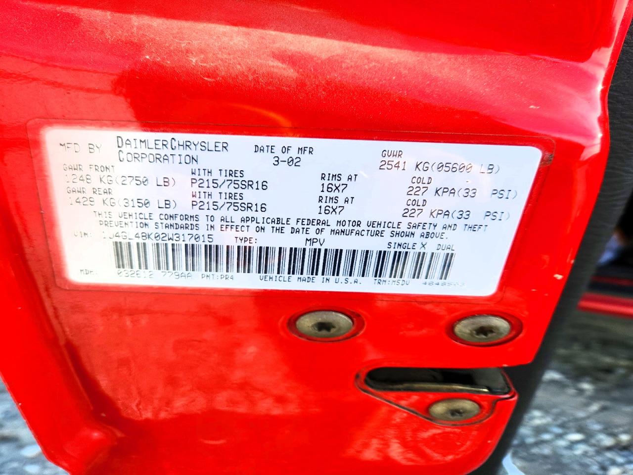 2002 JEEP LIBERTY photo 14