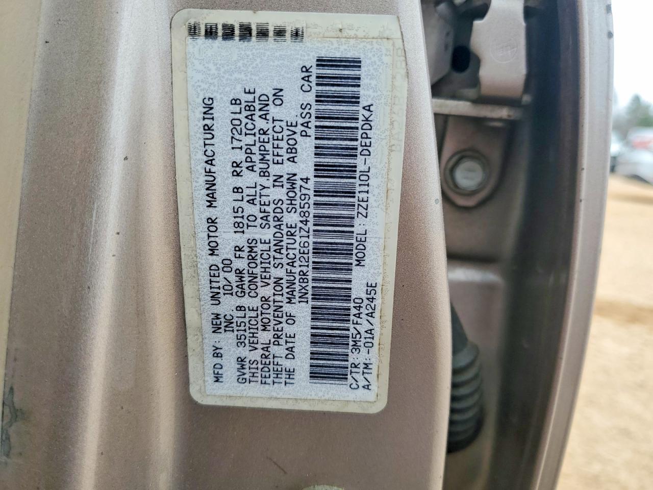 2001 TOYOTA COROLLA CE photo 12