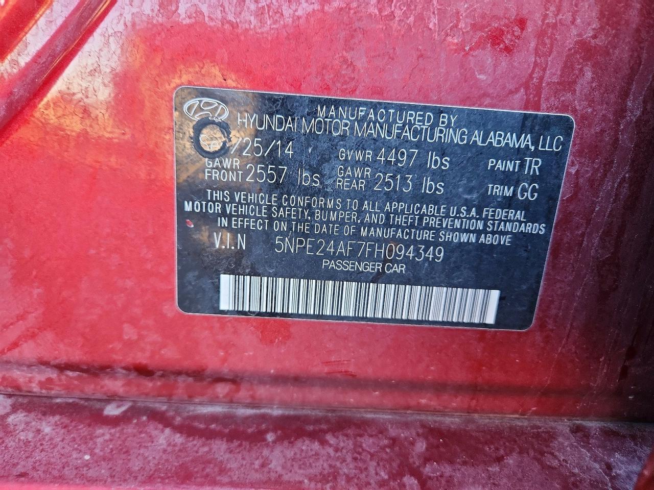 2015 HYUNDAI SONATA SE photo 12