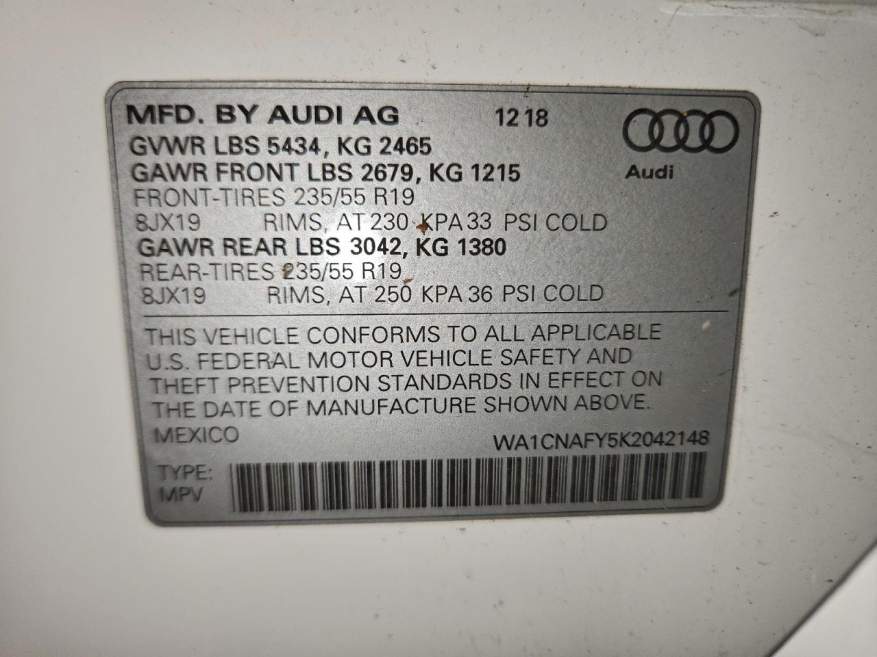 2019 AUDI Q5 PRESTIGE photo 13