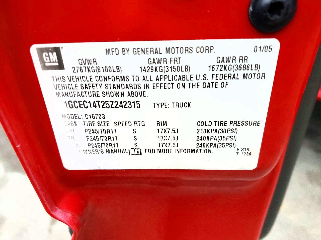 2005 CHEVROLET SILVERADO C1500 photo 13