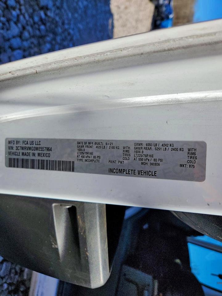 2021 RAM PROMASTER 3500 UTILITY / SERVICE VAN photo 13