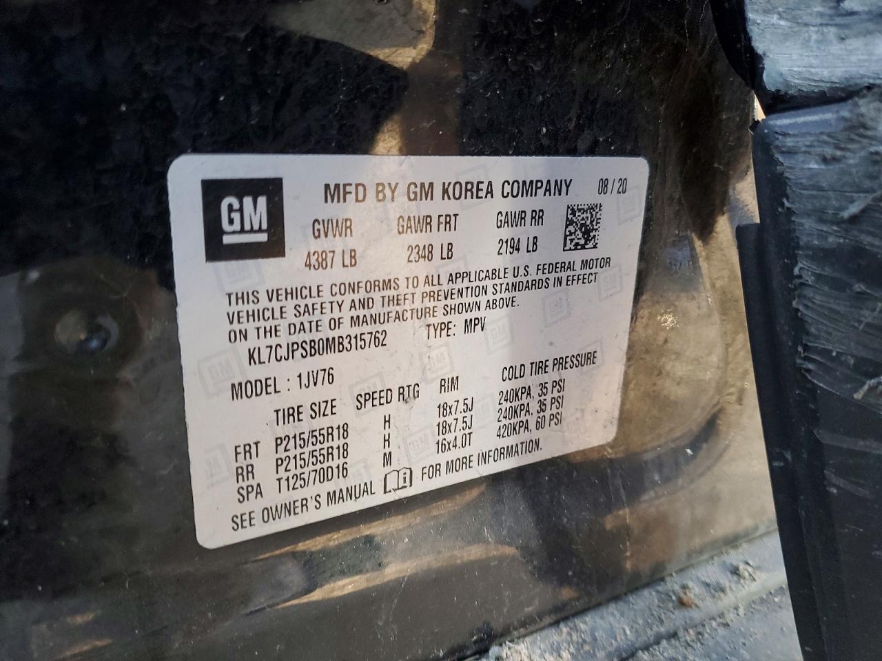 2021 CHEVROLET TRAX 1LT photo 13