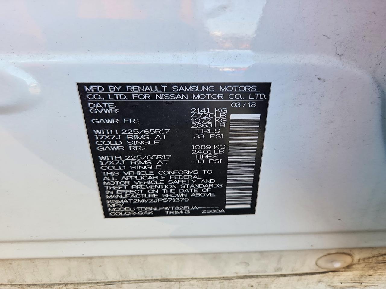2018 NISSAN ROGUE S photo 13