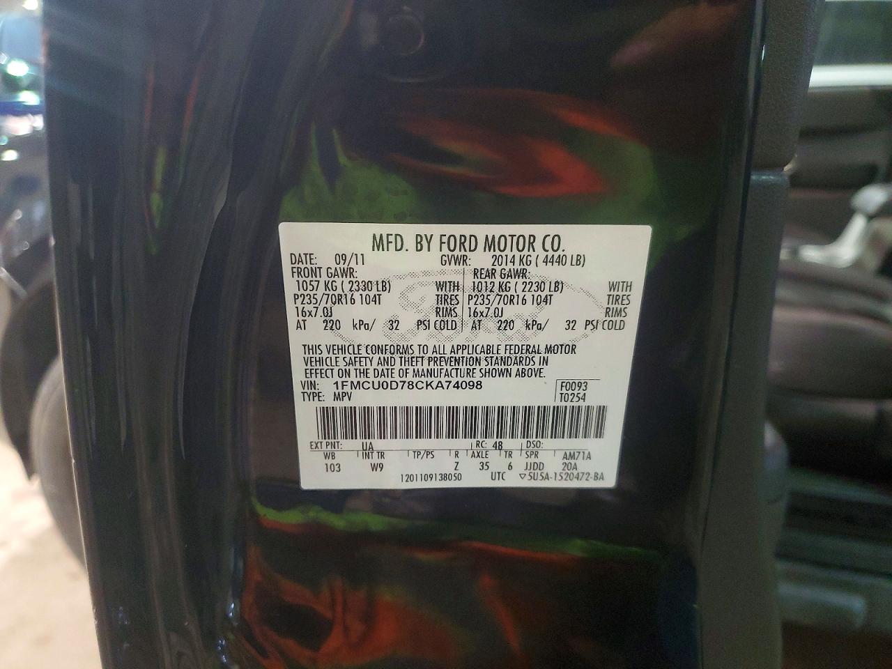2012 FORD ESCAPE XLT photo 13