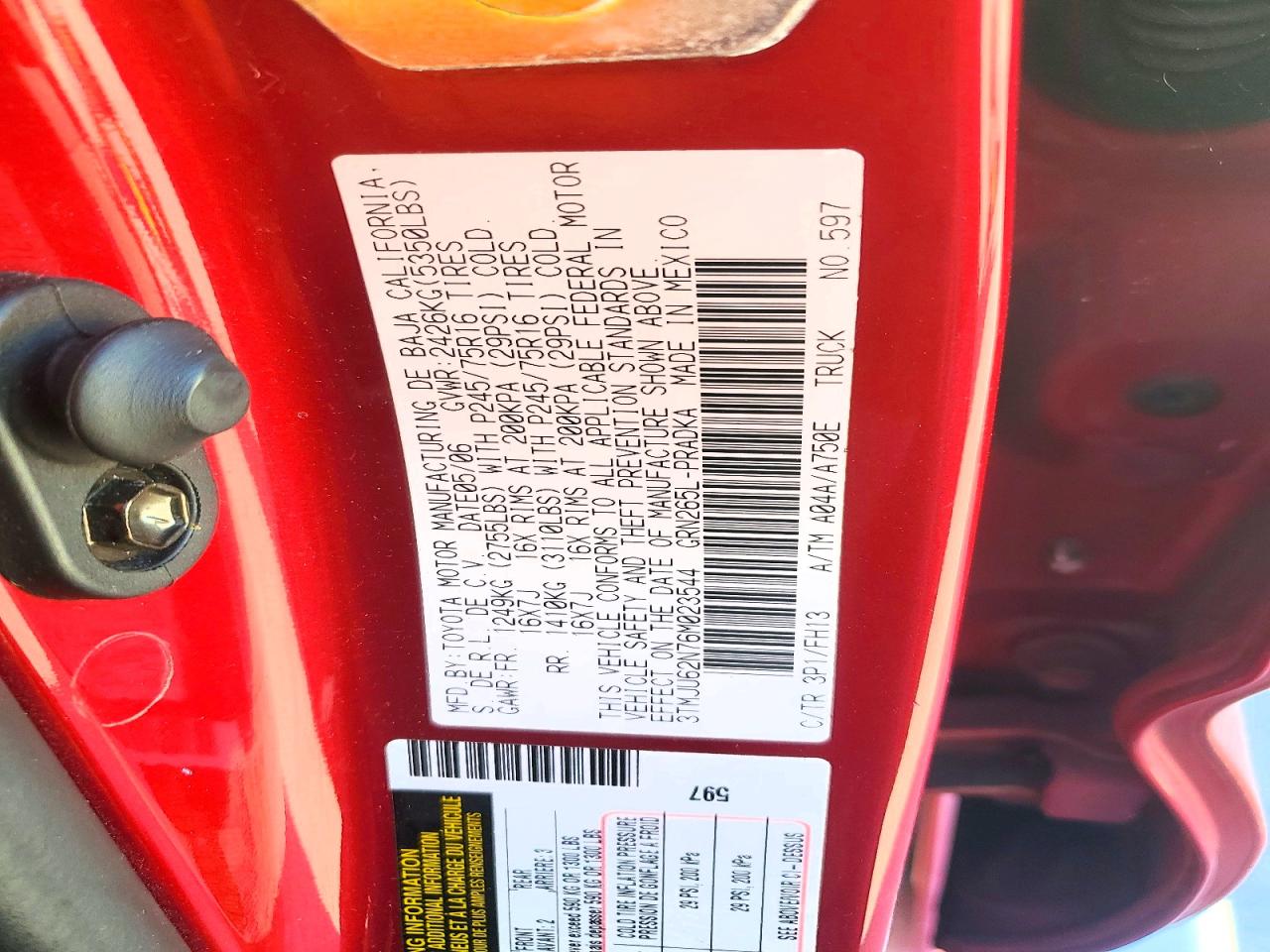 2006 TOYOTA TACOMA DOUBLE CAB PRERUNNER photo 12