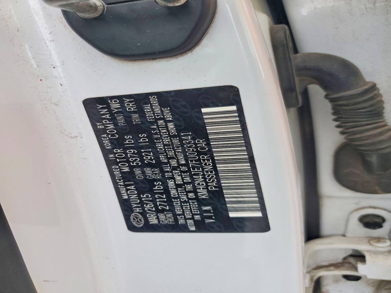 2015 HYUNDAI GENESIS 3.8L photo 12