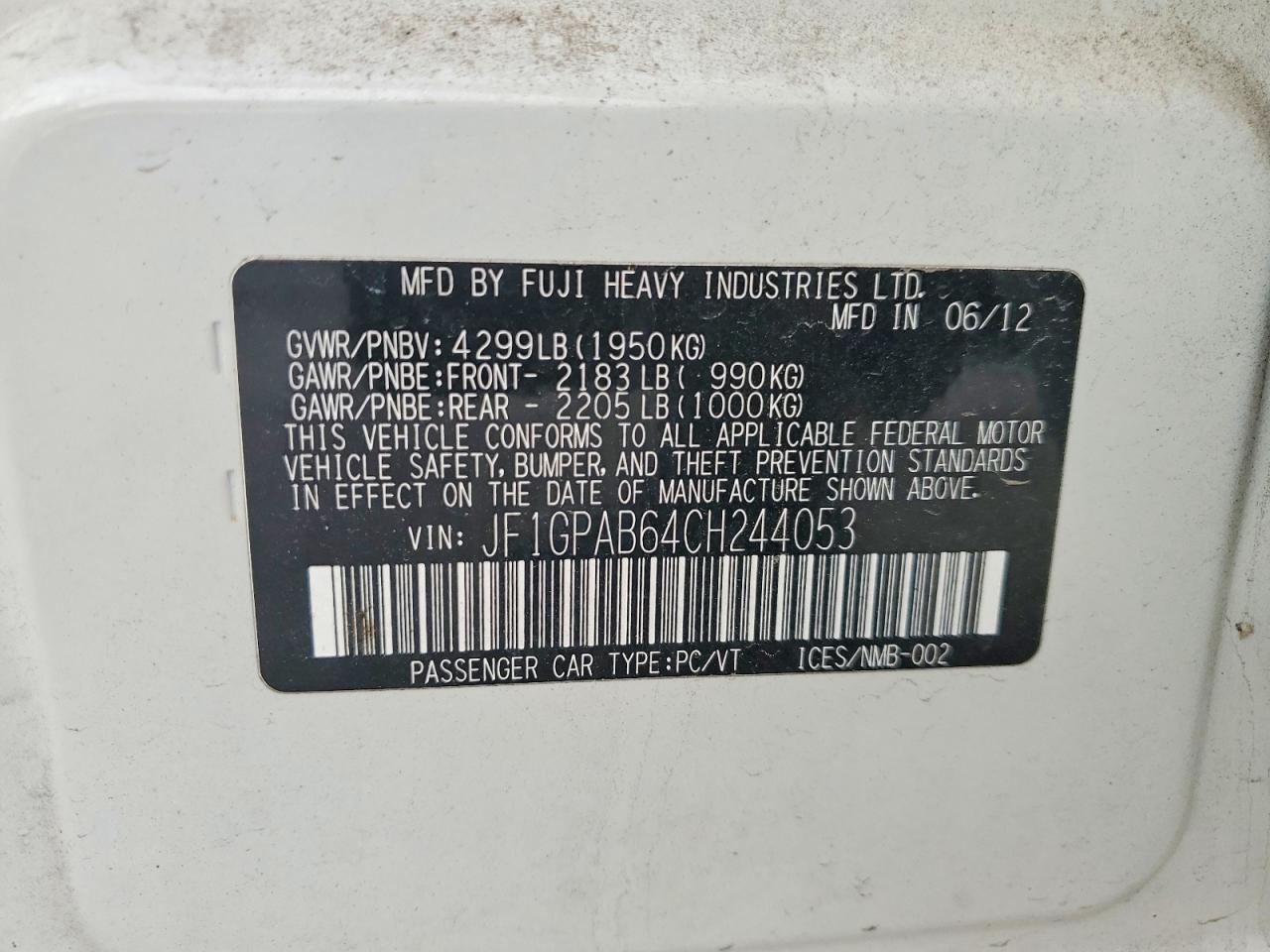 2012 SUBARU IMPREZA PREMIUM photo 12