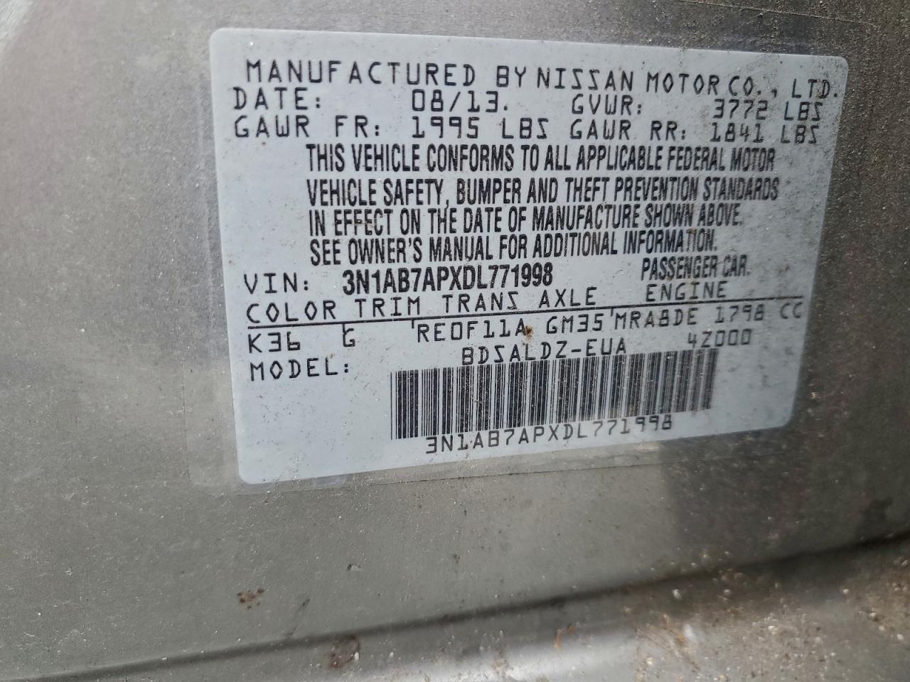 2013 NISSAN SENTRA S photo 12