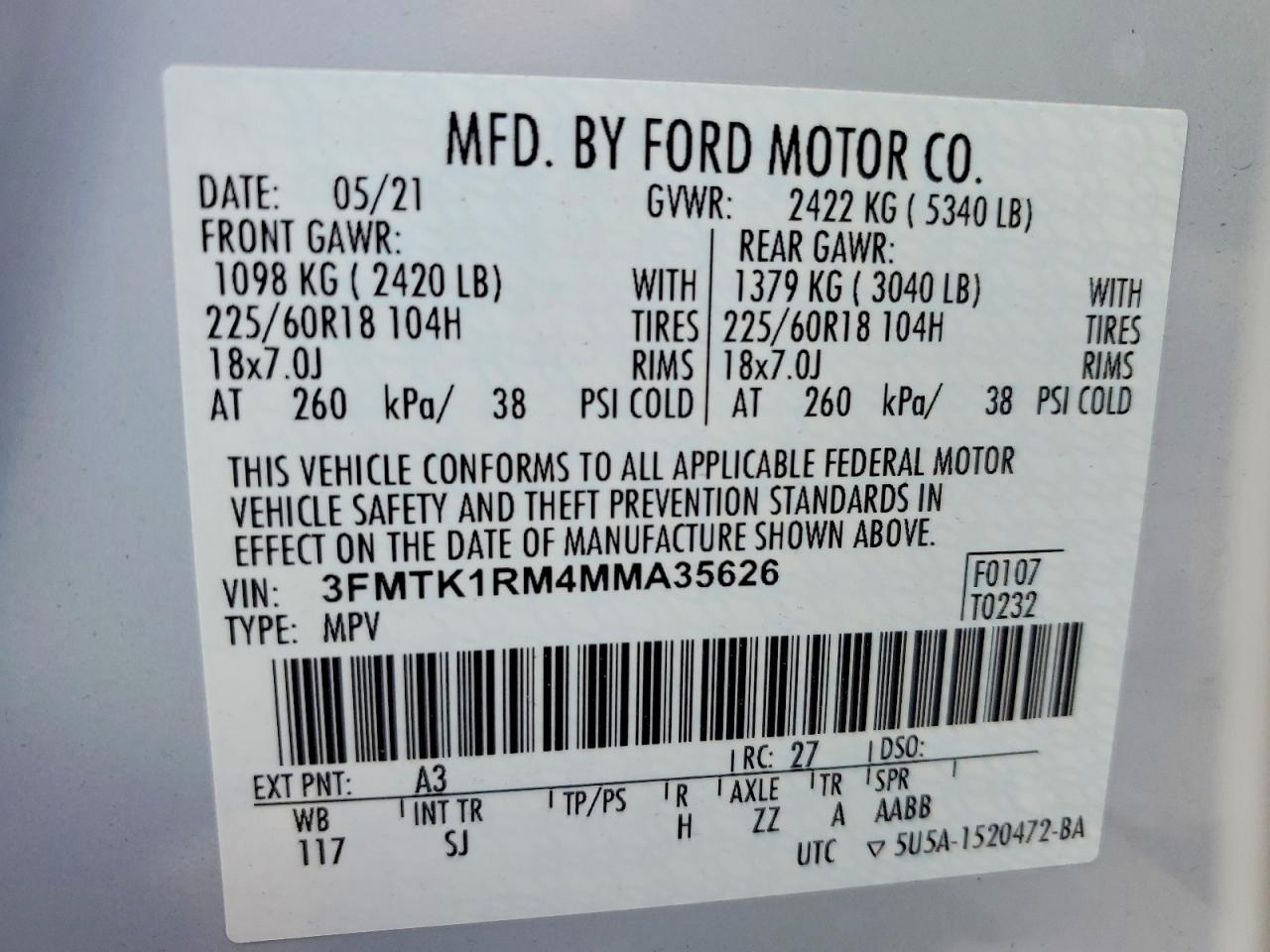 2021 FORD MUSTANG MACH-E SELECT photo 12