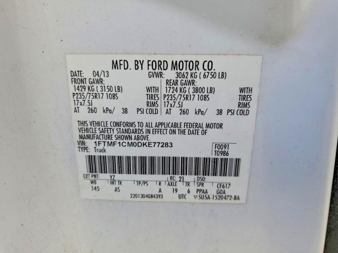 2013 FORD F150 photo 13