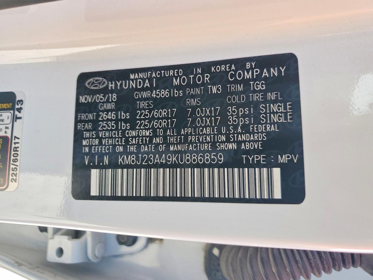2019 HYUNDAI TUCSON SE photo 13