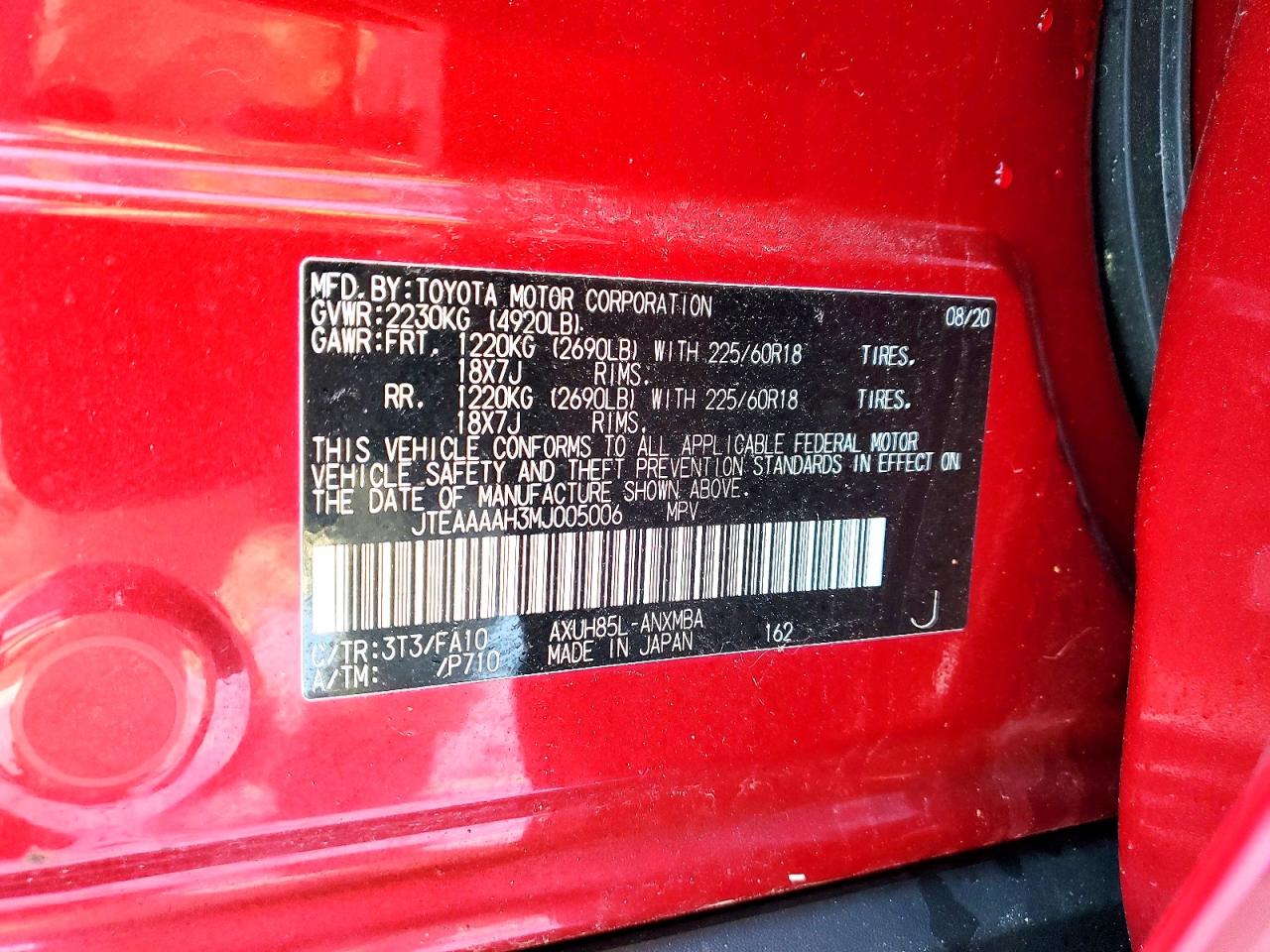 2021 TOYOTA VENZA LE photo 13
