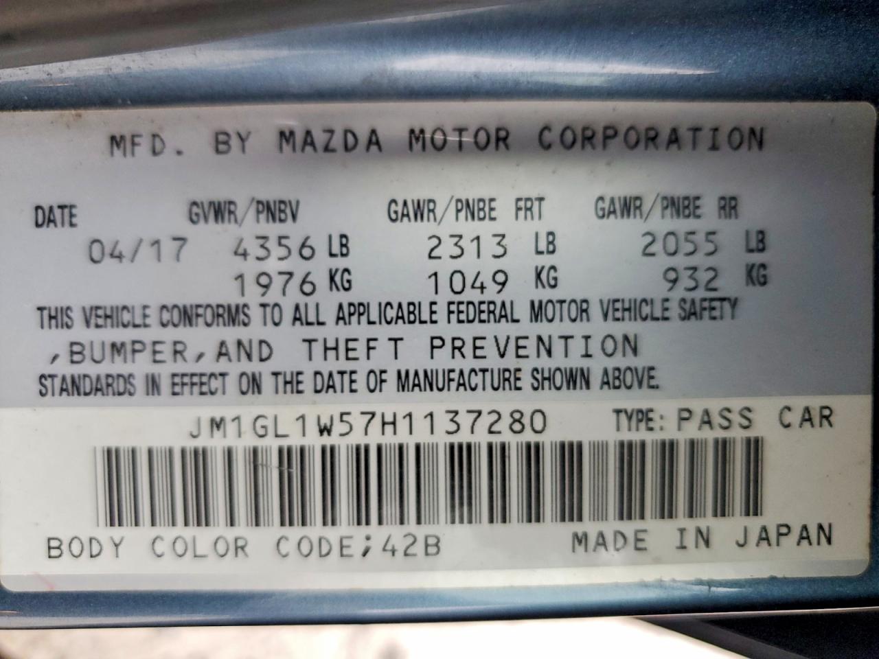 2017 MAZDA 6 GRAND TOURING photo 12