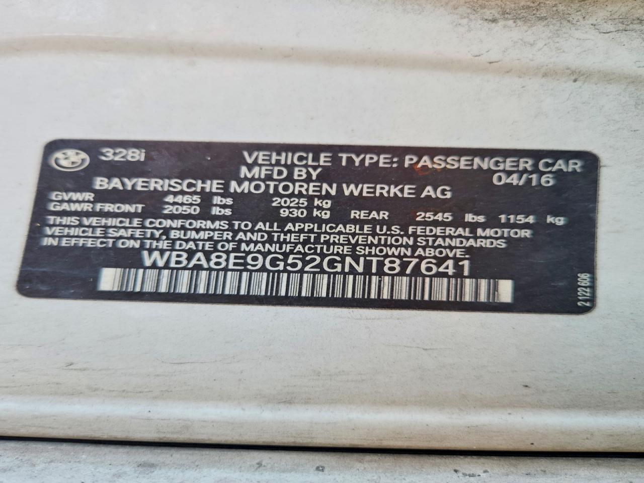 2016 BMW 328 I SULEV photo 12