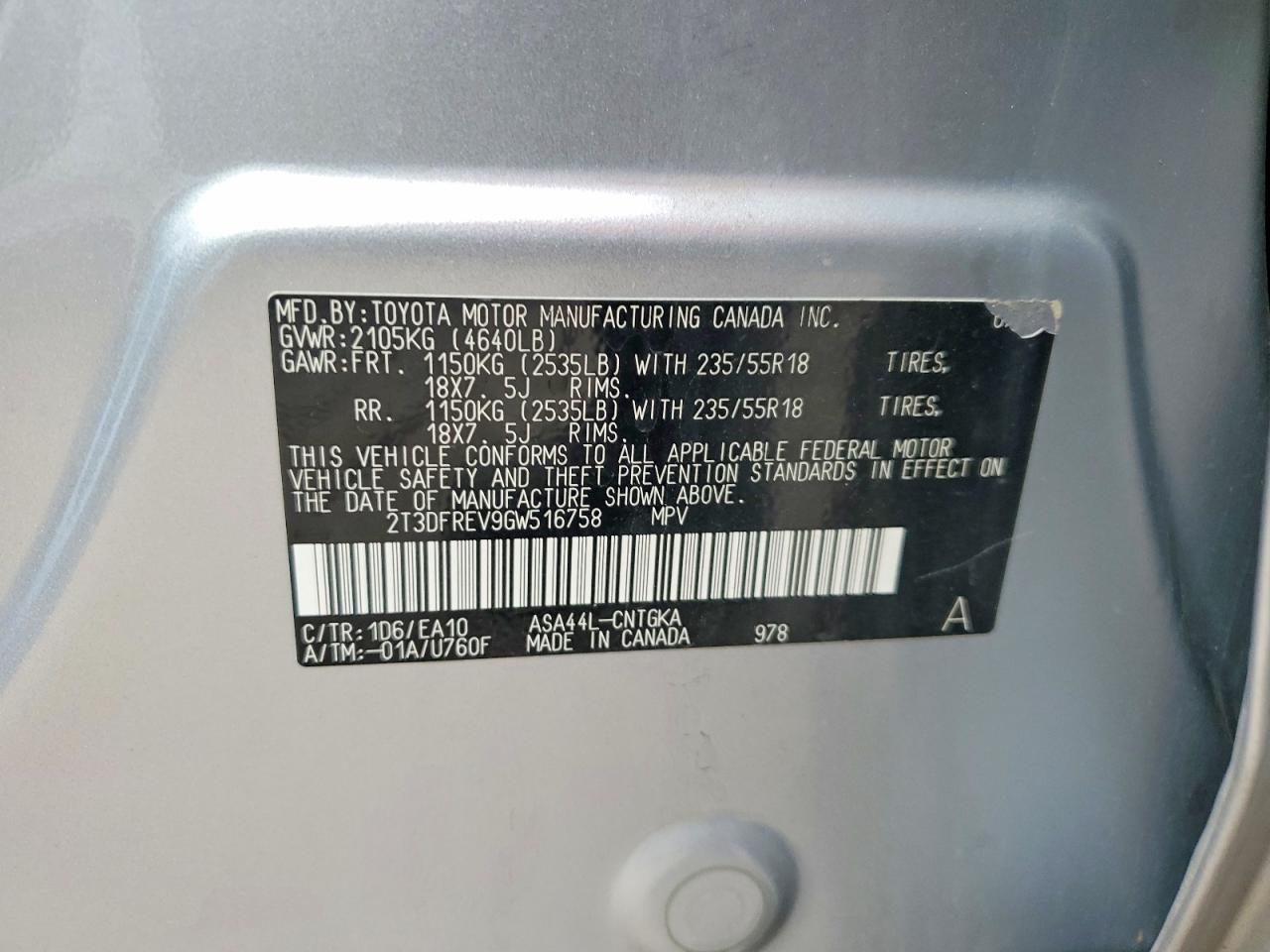 2016 TOYOTA RAV4 LIMITED photo 13