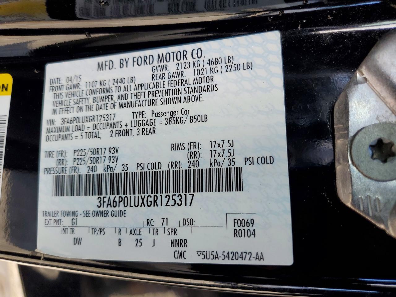 2016 FORD FUSION SE HYBRID photo 13