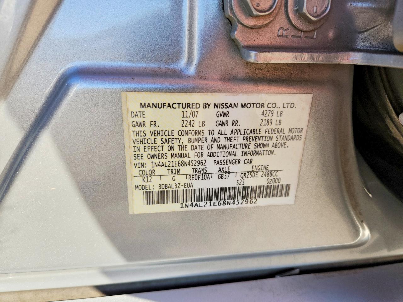 2008 NISSAN ALTIMA 2.5 photo 12