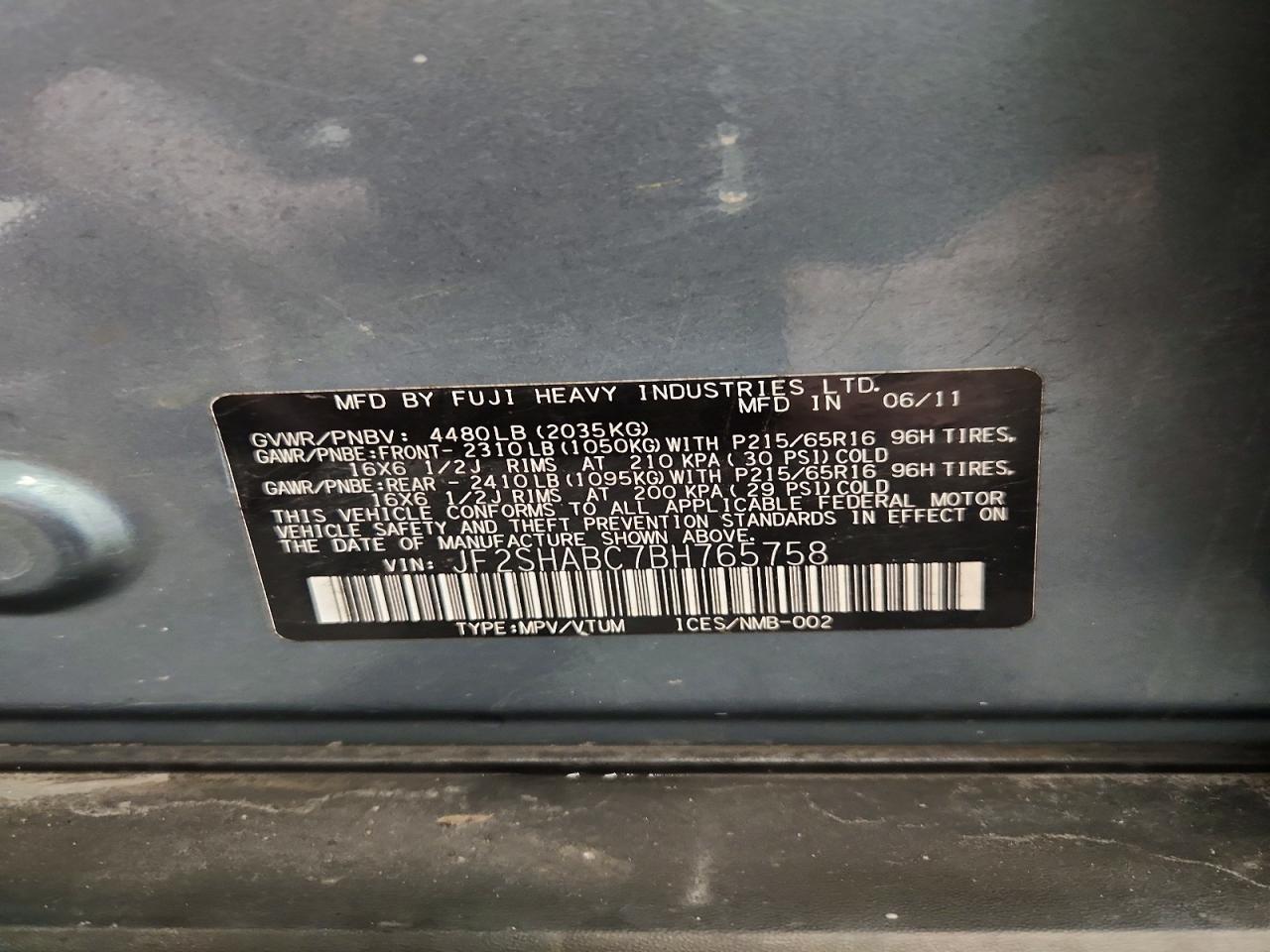 2011 SUBARU FORESTER 2.5X photo 13