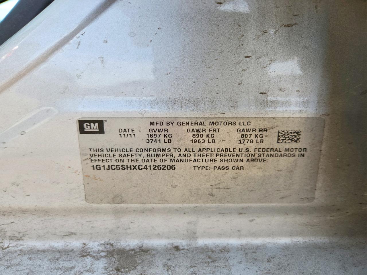2012 CHEVROLET SONIC LT photo 12