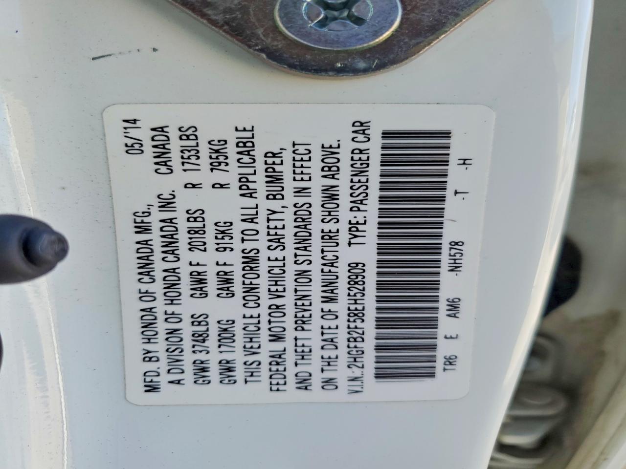 2014 HONDA CIVIC LX photo 25