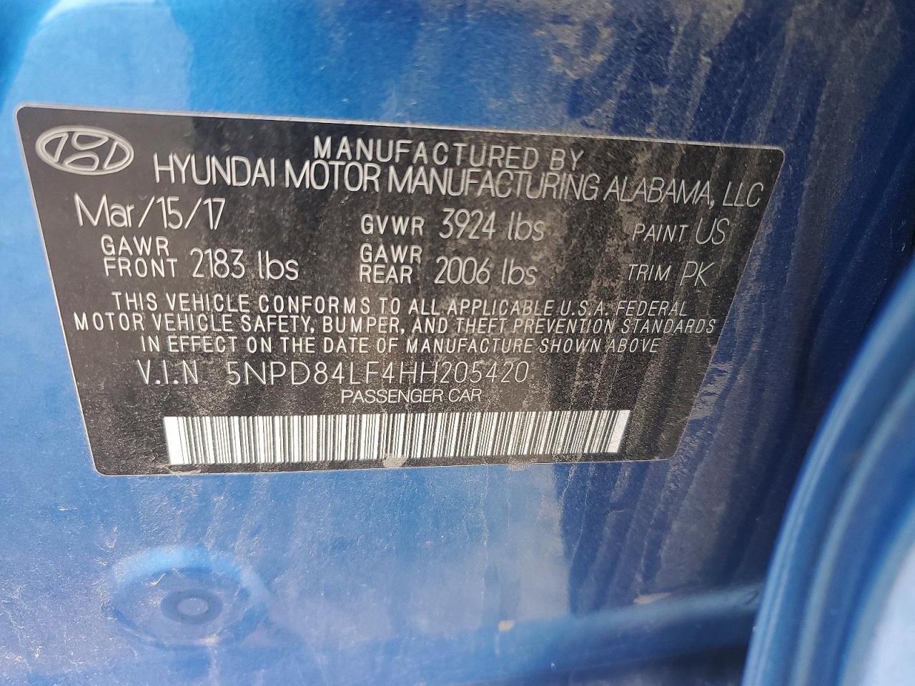 2017 HYUNDAI ELANTRA SE photo 12
