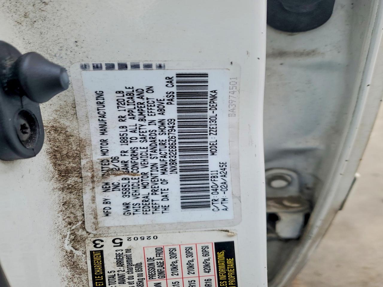 2006 TOYOTA COROLLA photo 12