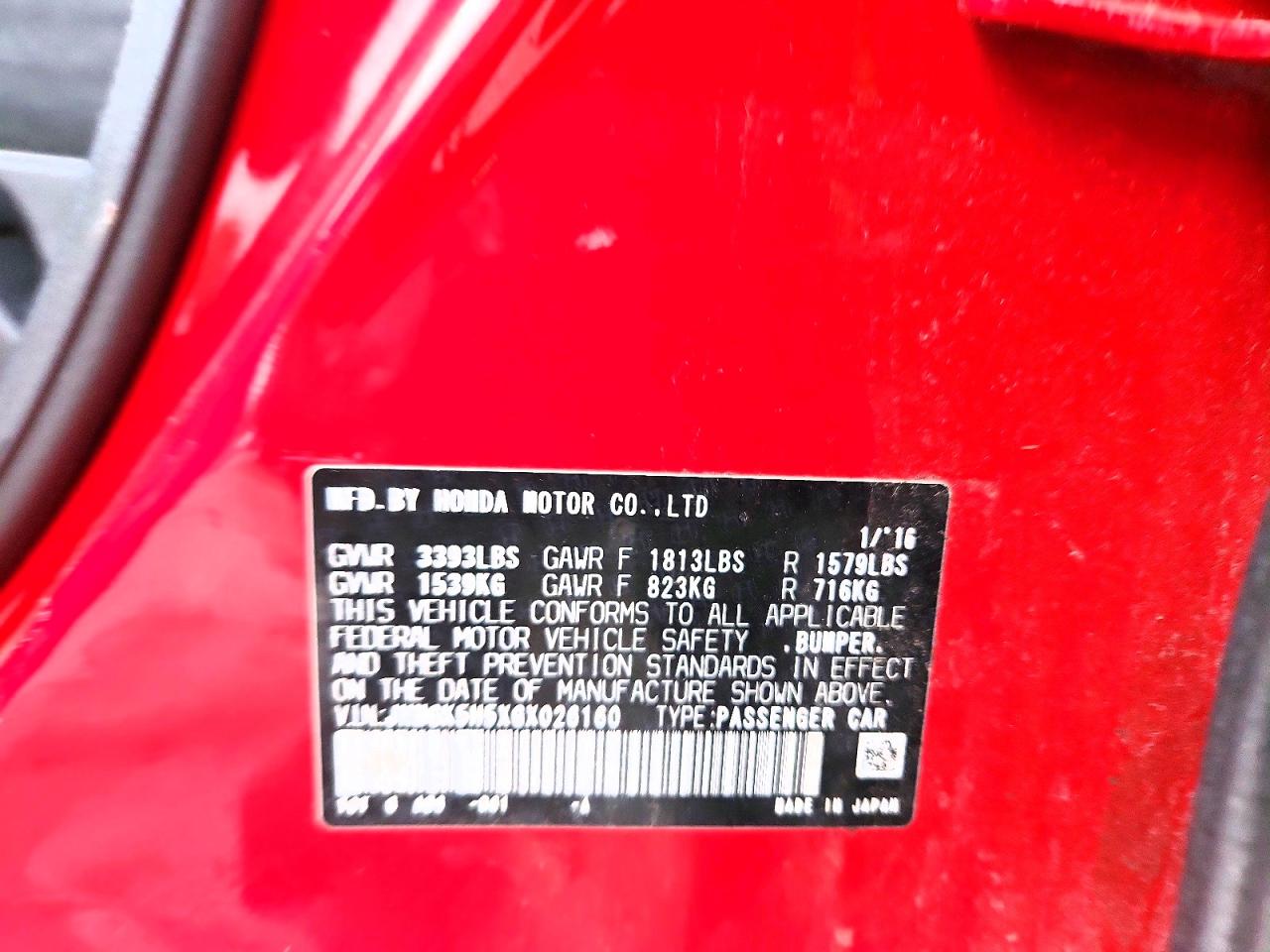 2016 HONDA FIT LX photo 13
