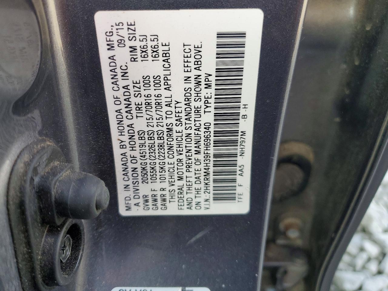 2015 HONDA CR-V LX photo 13