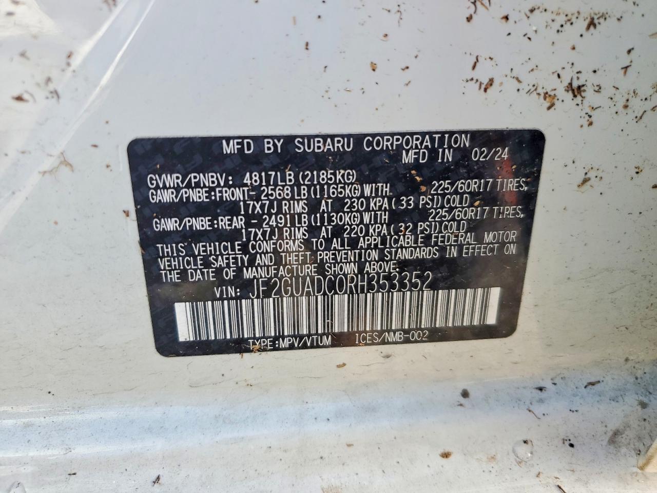 2024 SUBARU CROSSTREK PREMIUM photo 12
