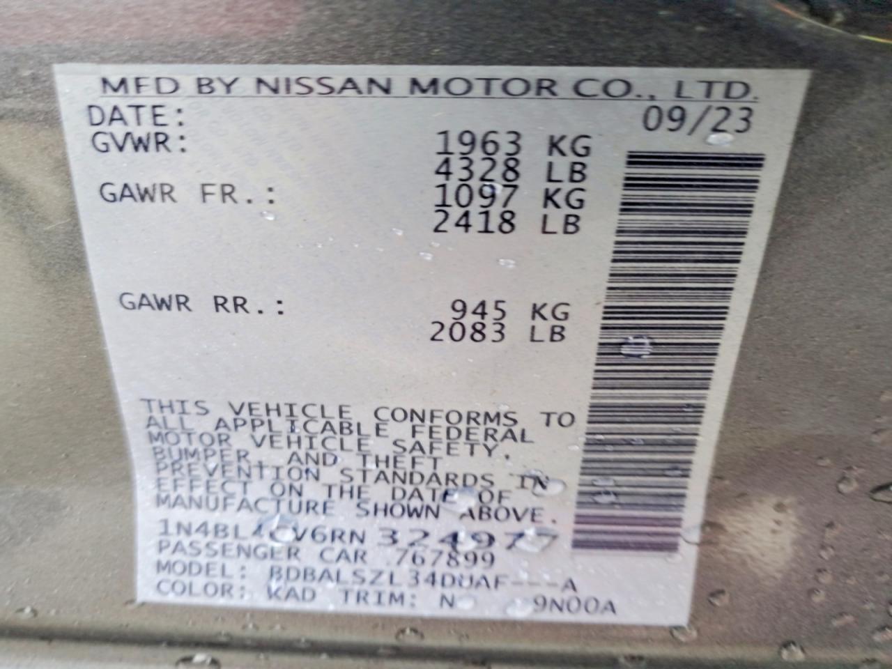 2024 NISSAN ALTIMA SR photo 12