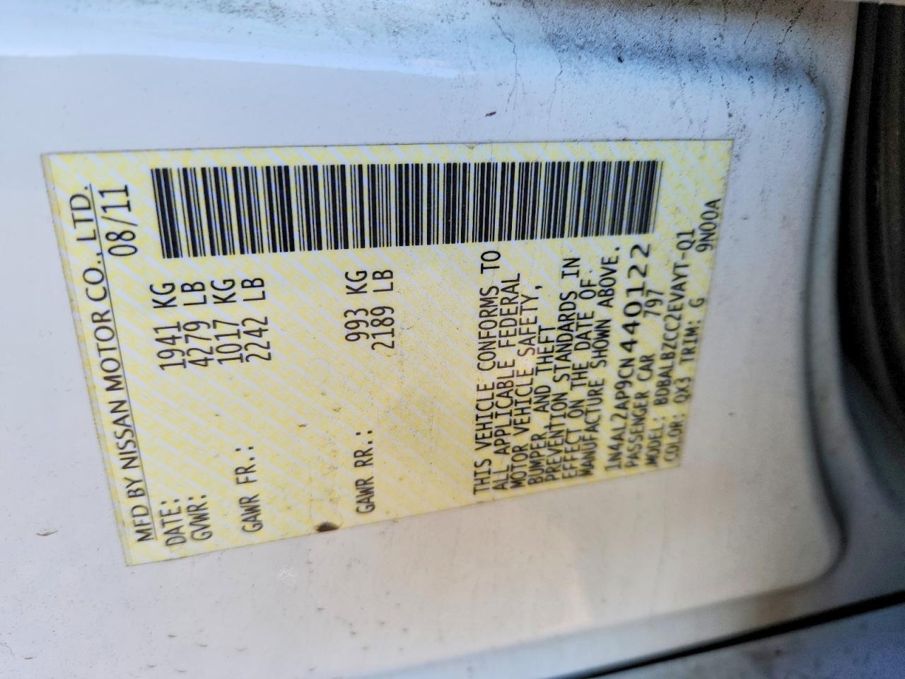 2012 NISSAN ALTIMA BASE photo 12