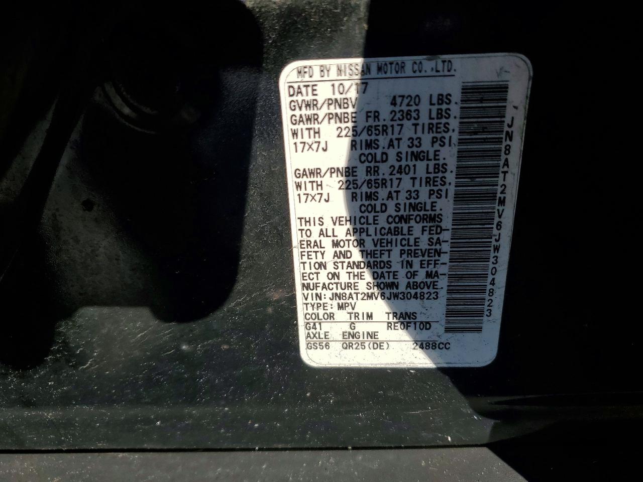2018 NISSAN ROGUE S photo 37