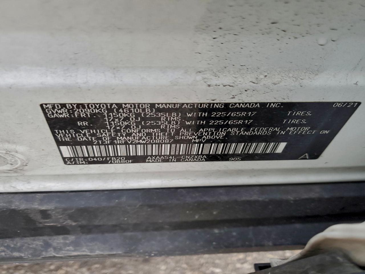 2021 TOYOTA RAV4 LE photo 13