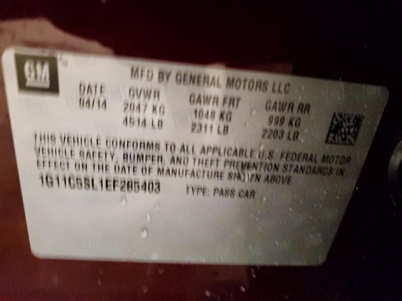 2014 CHEVROLET MALIBU 1LT photo 12