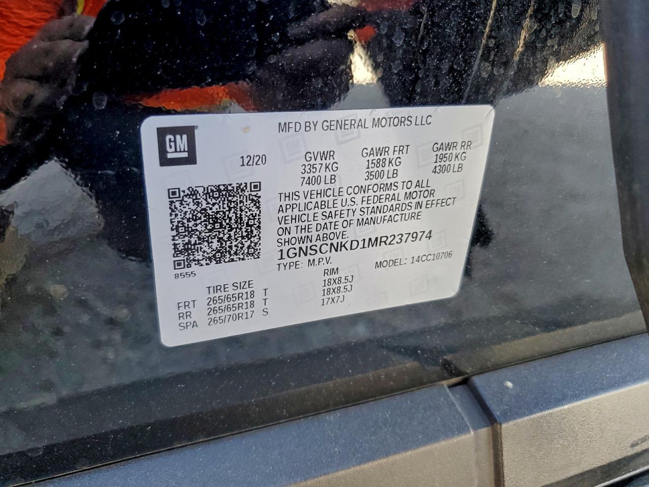 2021 CHEVROLET TAHOE C1500 LT photo 12