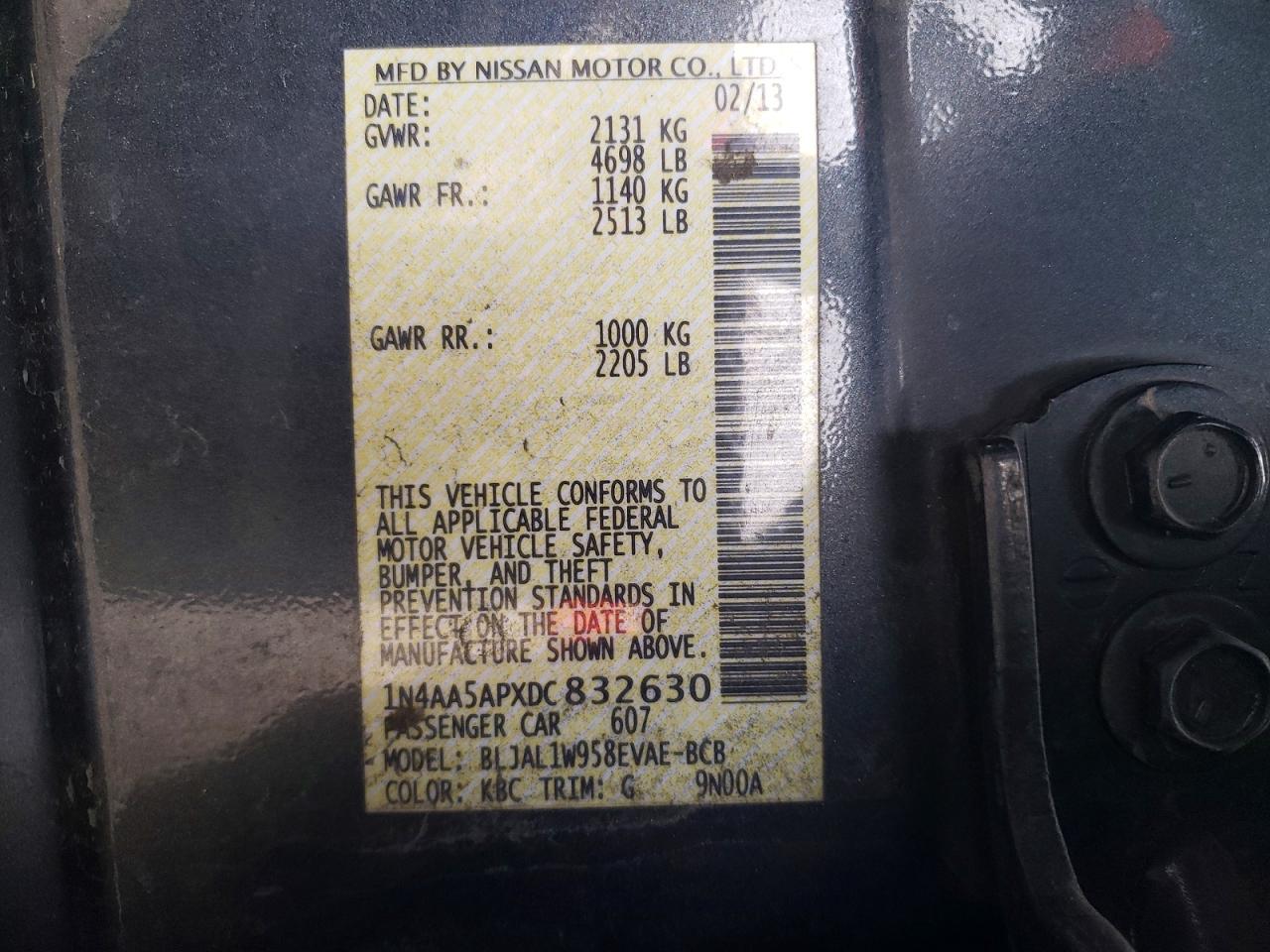 2013 NISSAN MAXIMA S photo 12