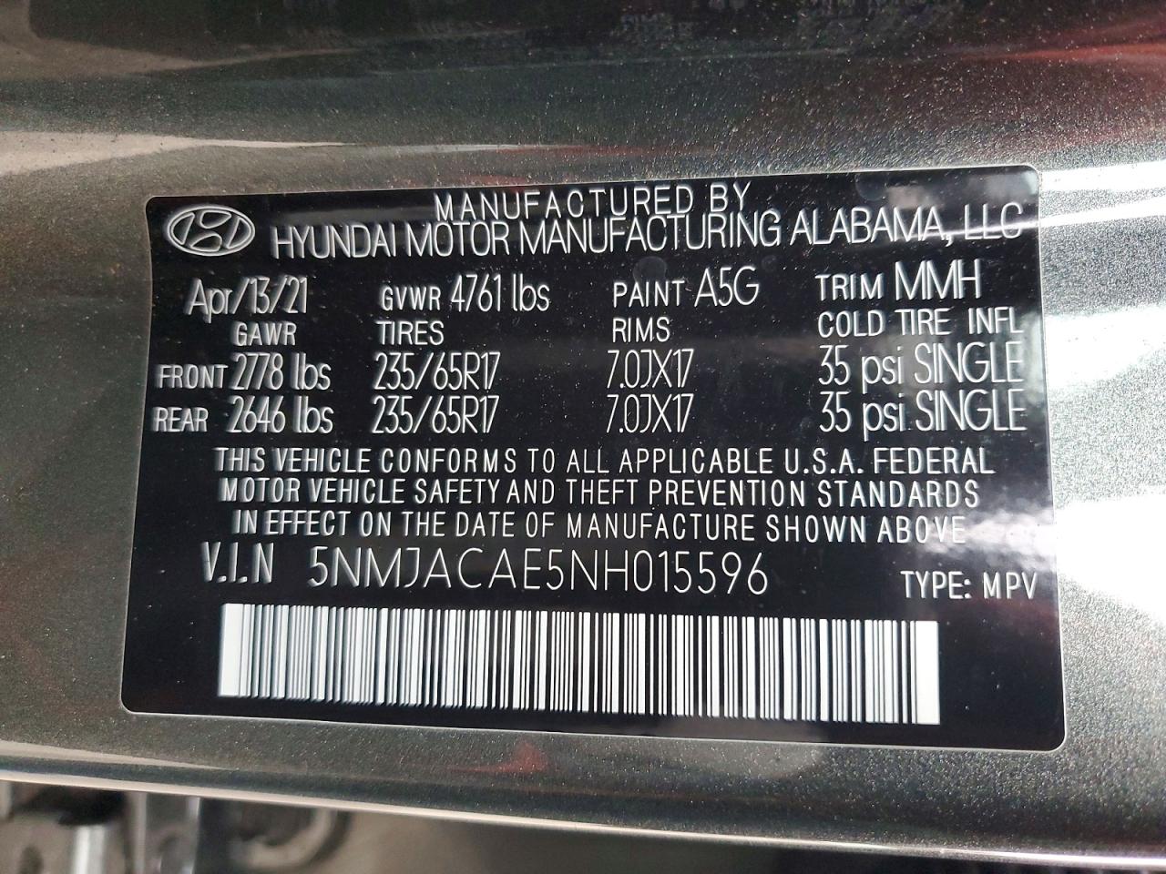 2022 HYUNDAI TUCSON SE photo 13