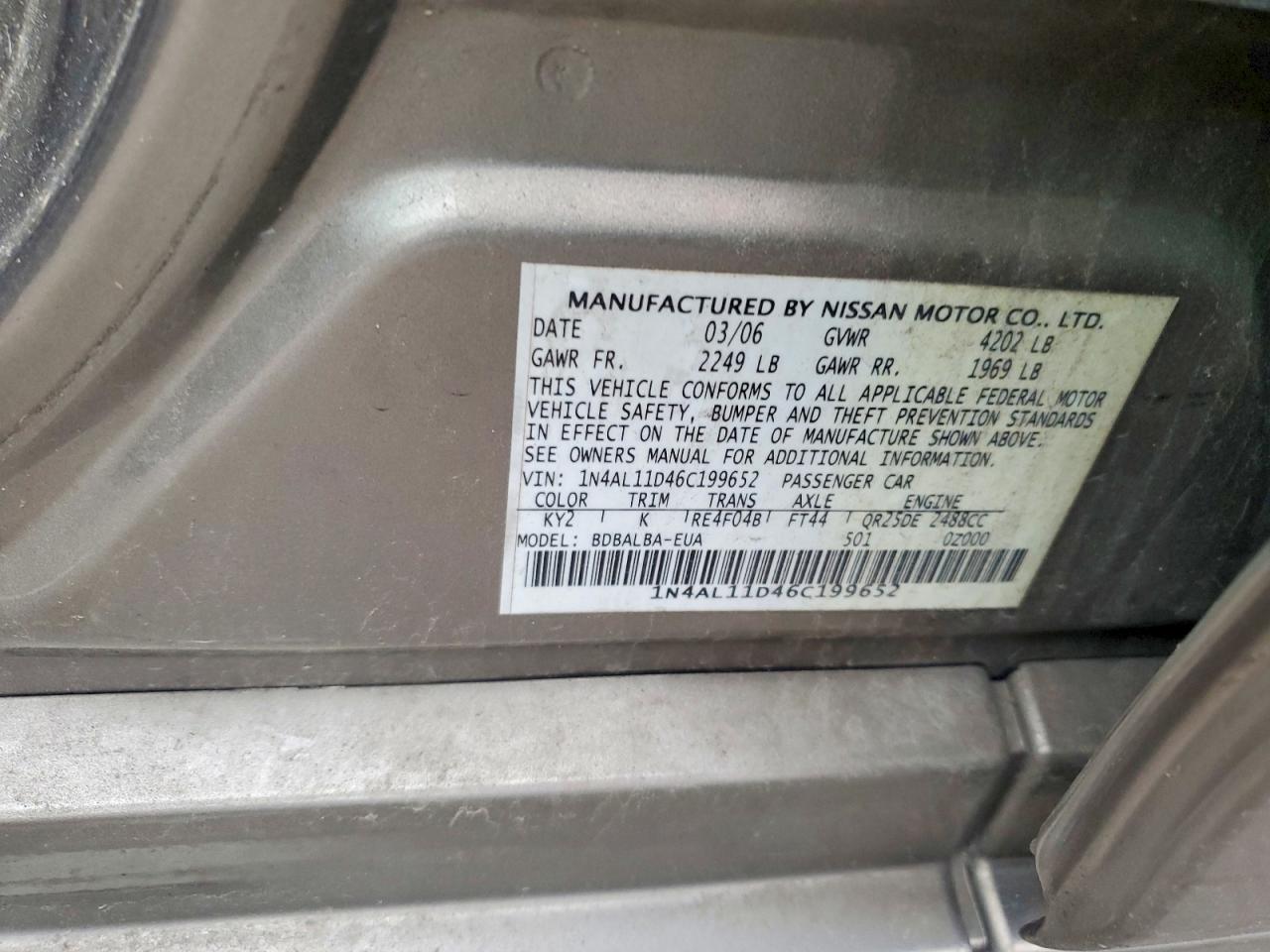 2006 NISSAN ALTIMA S photo 12