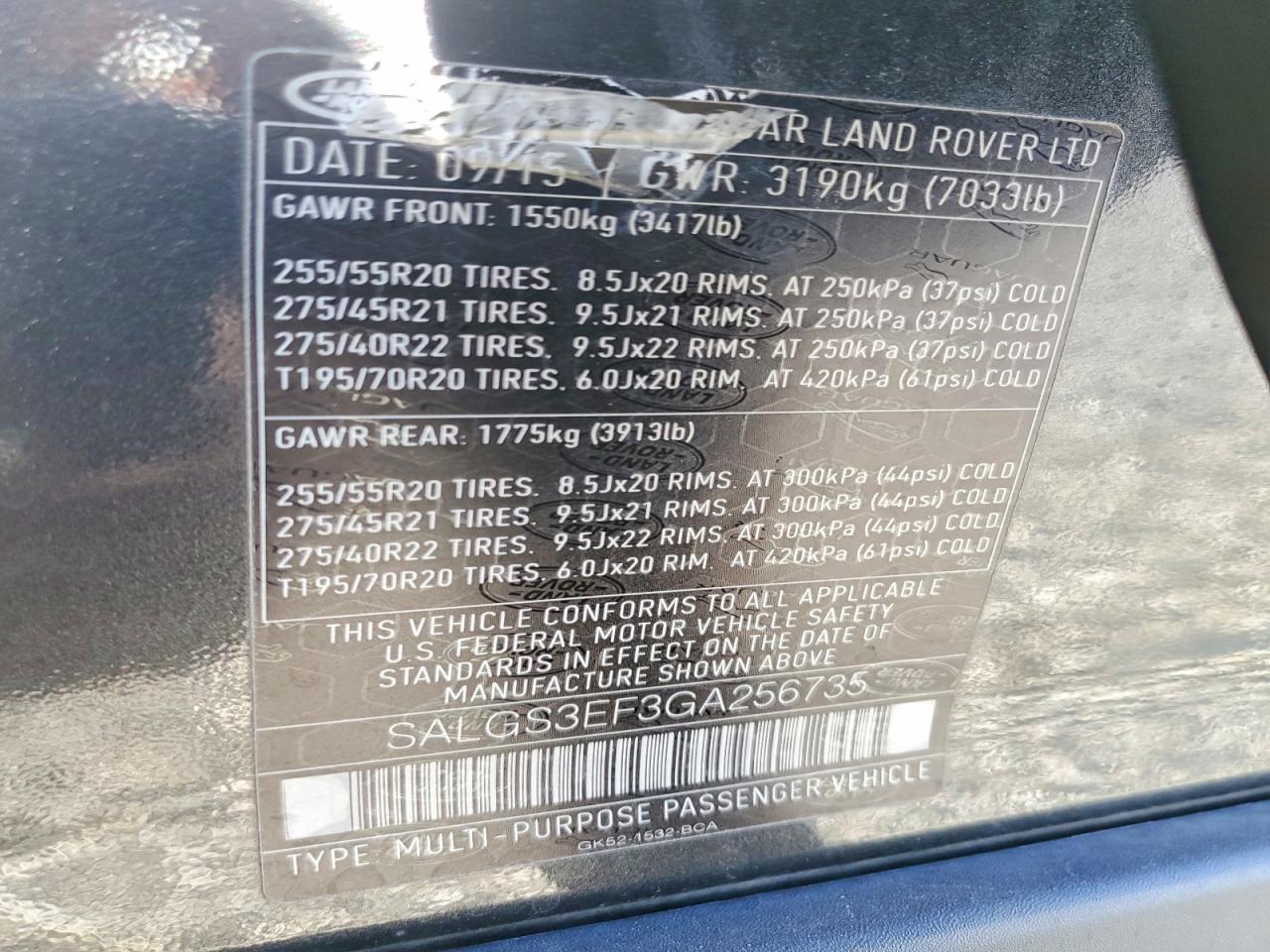 2016 LAND ROVER RANGE ROVER SUPERCHARGED photo 13